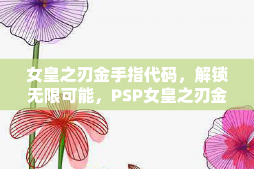 女皇之刃金手指代码，解锁无限可能，PSP女皇之刃金手指秘籍全解析