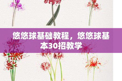 悠悠球基础教程，悠悠球基本30招教学