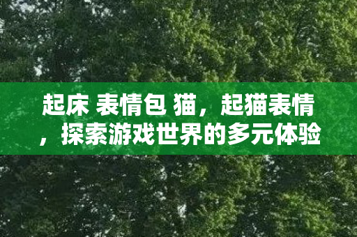 起床 表情包 猫,起猫表情,探索游戏世界的多元体验与乐趣 起床 表情包 猫,起猫表情,探索游戏世界的多元体验与乐趣
