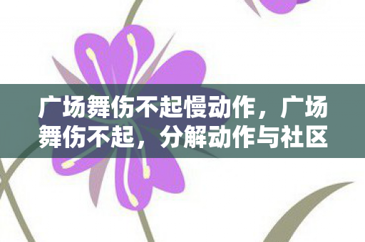 广场舞伤不起慢动作，广场舞伤不起，分解动作与社区文化的碰撞