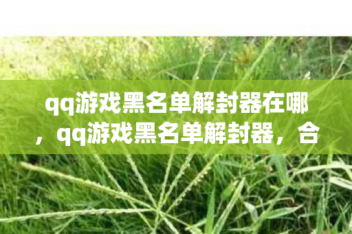 qq游戏黑名单解封器在哪,qq游戏黑名单解封器,合法合规的解封途径与注意事项 qq游戏黑名单解封器在哪,qq游戏黑名单解封器,合法合规的解封途径与注意事项