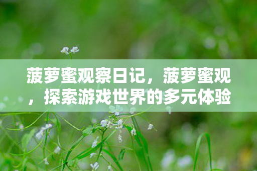菠萝蜜观察日记，菠萝蜜观，探索游戏世界的多元体验