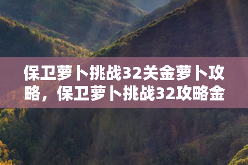 保卫萝卜挑战32关金萝卜攻略，保卫萝卜挑战32攻略金萝卜布阵图