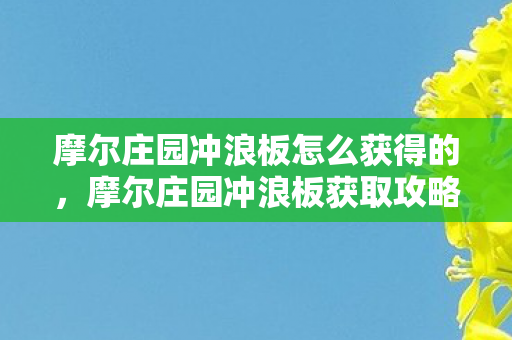 摩尔庄园冲浪板怎么获得的，摩尔庄园冲浪板获取攻略