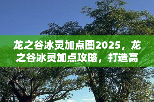 龙之谷冰灵加点图2025,龙之谷冰灵加点攻略,打造高效冰系法师 龙之谷冰灵加点图2025,龙之谷冰灵加点攻略,打造高效冰系法师