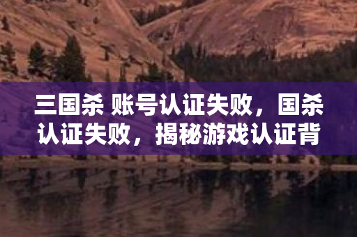 三国杀 账号认证失败,国杀认证失败,揭秘游戏认证背后的挑战与应对 三国杀 账号认证失败,国杀认证失败,揭秘游戏认证背后的挑战与应对