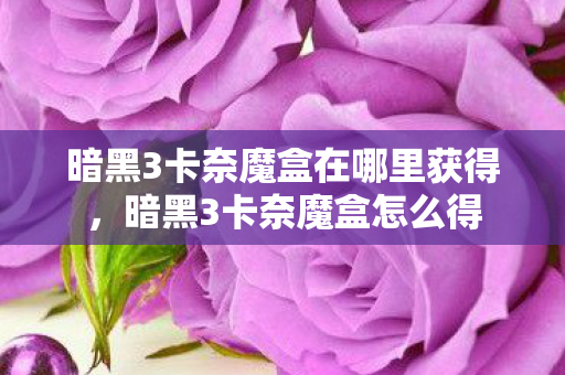 暗黑3卡奈魔盒在哪里获得，暗黑3卡奈魔盒怎么得