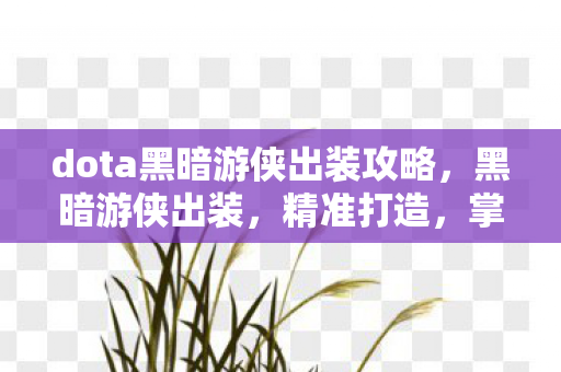 dota黑暗游侠出装攻略,黑暗游侠出装,精准打造,掌控战局 dota黑暗游侠出装攻略,黑暗游侠出装,精准打造,掌控战局