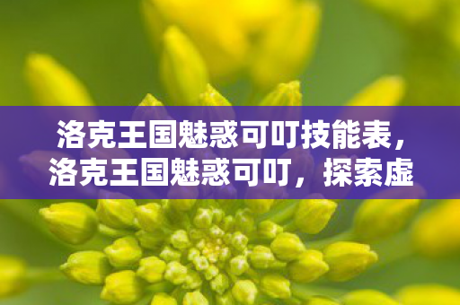 洛克王国魅惑可叮技能表，洛克王国魅惑可叮，探索虚拟世界的奇妙之旅