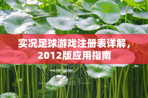 实况足球游戏注册表详解,2012版应用指南