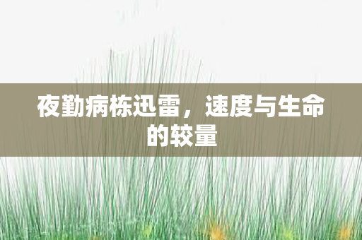 夜勤病栋迅雷，速度与生命的较量