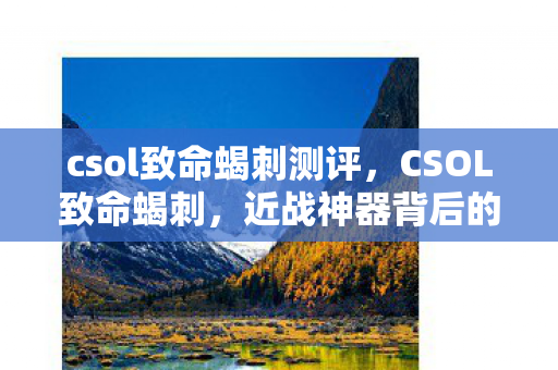 csol致命蝎刺测评，CSOL致命蝎刺，近战神器背后的故事与实战应用