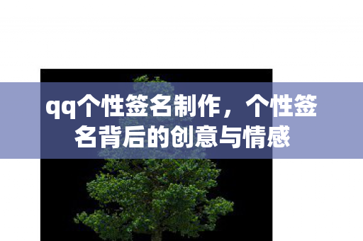 qq个性签名制作，个性签名背后的创意与情感