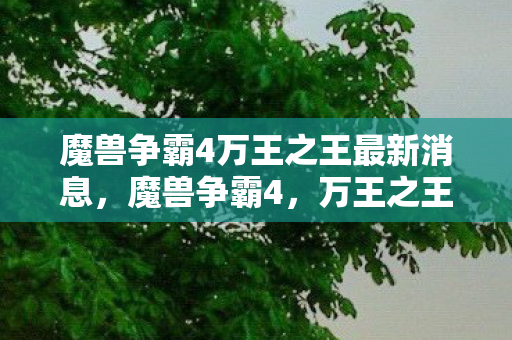 魔兽争霸4万王之王最新消息，魔兽争霸4，万王之王—重燃经典之战火