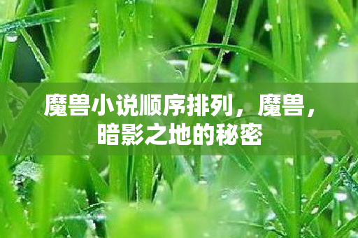 魔兽小说顺序排列，魔兽，暗影之地的秘密