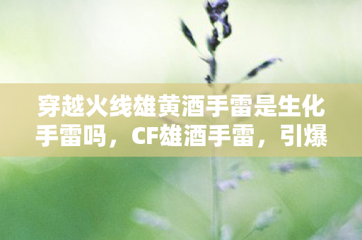 穿越火线雄黄酒手雷是生化手雷吗，CF雄酒手雷，引爆战场的新利器