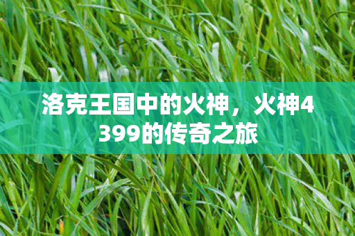洛克王国中的火神，火神4399的传奇之旅