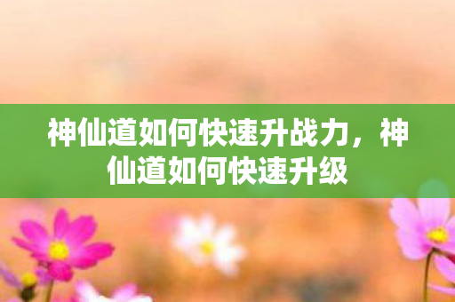 神仙道如何快速升战力，神仙道如何快速升级