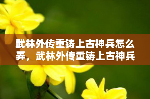 武林外传重铸上古神兵怎么弄，武林外传重铸上古神兵