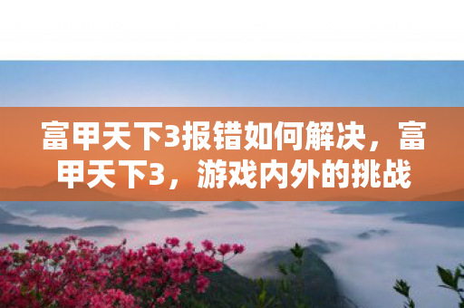 富甲天下3报错如何解决，富甲天下3，游戏内外的挑战与解决方案