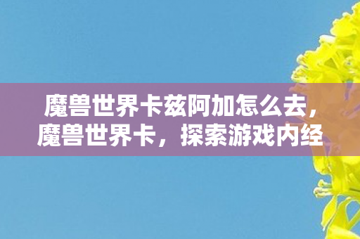 魔兽世界卡兹阿加怎么去,魔兽世界卡,探索游戏内经济与市场动态 魔兽世界卡兹阿加怎么去,魔兽世界卡,探索游戏内经济与市场动态