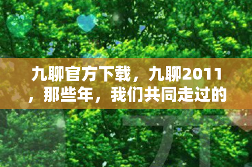 九聊官方下载，九聊2011，那些年，我们共同走过的网络回忆