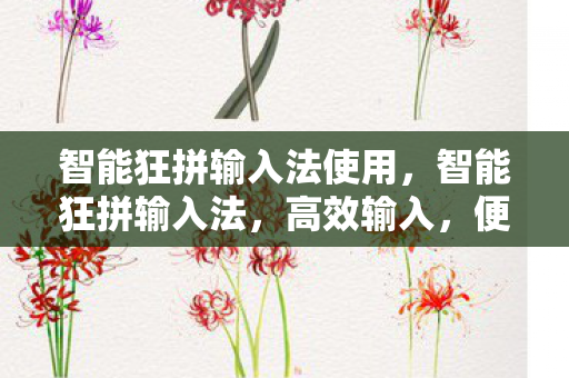 智能狂拼输入法使用，智能狂拼输入法，高效输入，便捷生活的智能选择