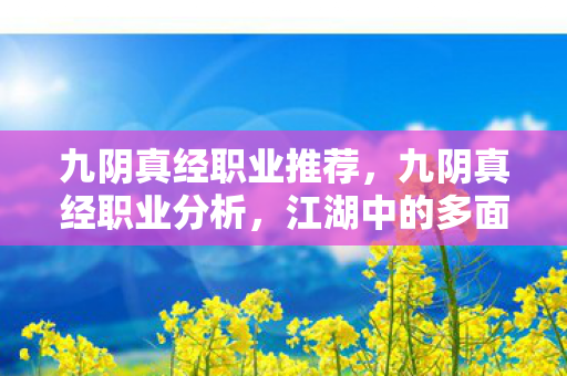 九阴真经职业推荐，九阴真经职业分析，江湖中的多面手