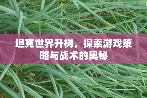 坦克世界升树,探索游戏策略与战术的奥秘 坦克世界升树,探索游戏策略与战术的奥秘