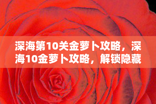 深海第10关金萝卜攻略，深海10金萝卜攻略，解锁隐藏宝藏的终极指南
