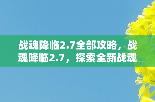 战魂降临2.7全部攻略，战魂降临2.7，探索全新战魂世界的奇妙之旅