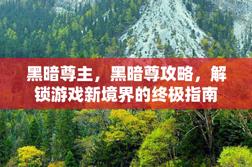 黑暗尊主，黑暗尊攻略，解锁游戏新境界的终极指南