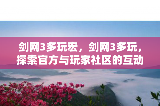 剑网3多玩宏，剑网3多玩，探索官方与玩家社区的互动新境界