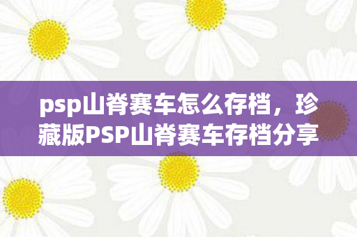 psp山脊赛车怎么存档，珍藏版PSP山脊赛车存档分享，重温经典赛道与极速体验
