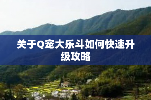 关于Q宠大乐斗如何快速升级攻略 关于Q宠大乐斗如何快速升级攻略