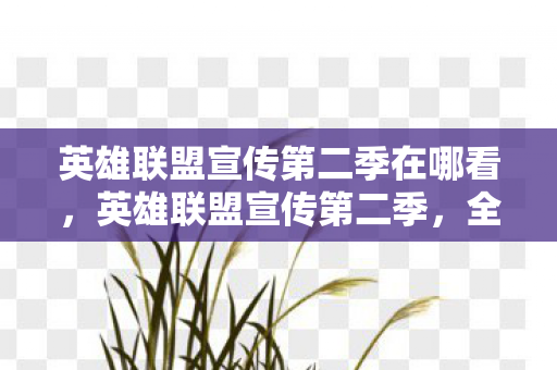 英雄联盟宣传第二季在哪看,英雄联盟宣传第二季,全新赛季,燃爆战场! 英雄联盟宣传第二季在哪看,英雄联盟宣传第二季,全新赛季,燃爆战场!