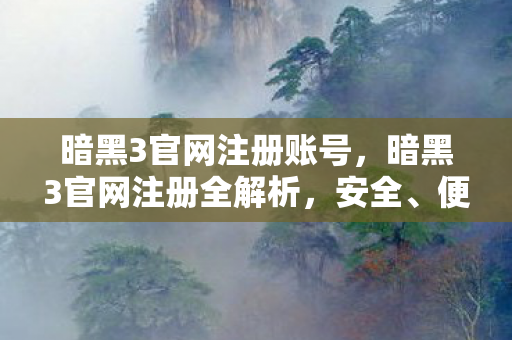 暗黑3官网注册账号，暗黑3官网注册全解析，安全、便捷、高效