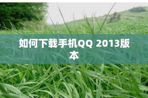 如何下载手机QQ 2013版本