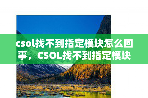 csol找不到指定模块怎么回事，CSOL找不到指定模块，深度解析游戏更新与社区维护的挑战