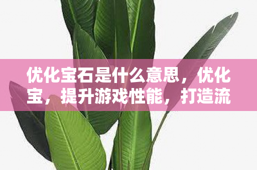 优化宝石是什么意思，优化宝，提升游戏性能，打造流畅体验