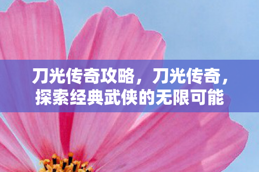 刀光传奇攻略，刀光传奇，探索经典武侠的无限可能