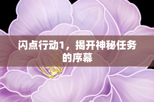 闪点行动1，揭开神秘任务的序幕