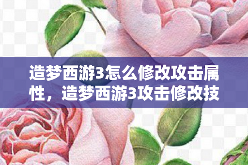造梦西游3怎么修改攻击属性，造梦西游3攻击修改技巧，提升战斗力的有效方法