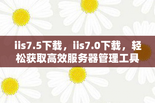 iis7.5下载,iis7.0下载,轻松获取高效服务器管理工具 iis7.5下载,iis7.0下载,轻松获取高效服务器管理工具