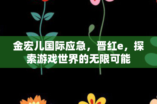 金宏儿国际应急，晋红e，探索游戏世界的无限可能