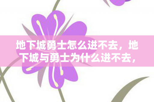 地下城勇士怎么进不去，地下城与勇士为什么进不去，解析游戏登录难题