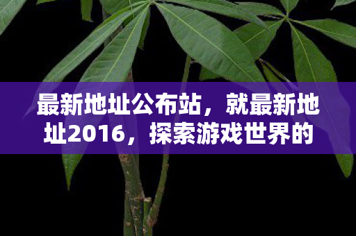 最新地址公布站，就最新地址2016，探索游戏世界的无限可能