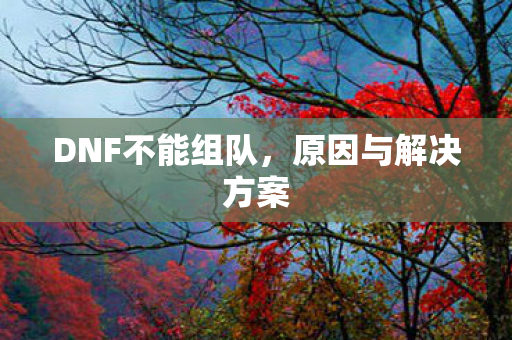 DNF不能组队，原因与解决方案
