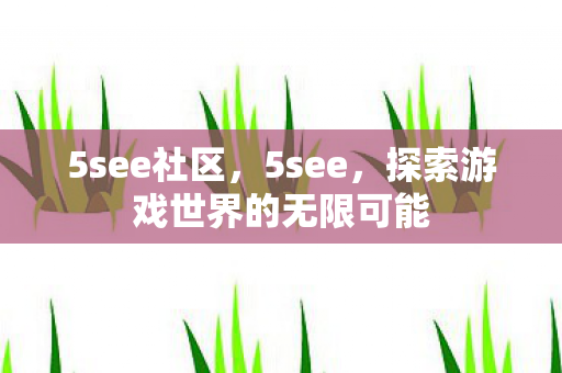 5see社区，5see，探索游戏世界的无限可能