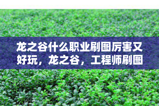 龙之谷什么职业刷图厉害又好玩，龙之谷，工程师刷图能力解析